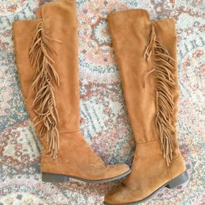 Fringe Over the Knee High Boots